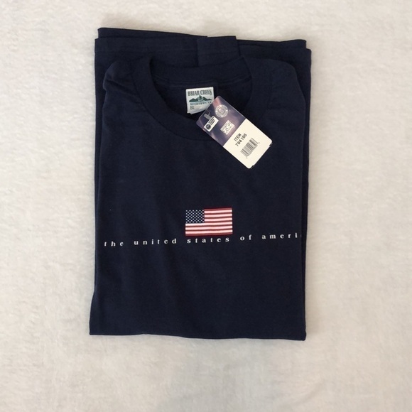 BRIAR Creek Size 2XL Navy United States of America Crew Neck Tee NWT - Picture 3 of 7